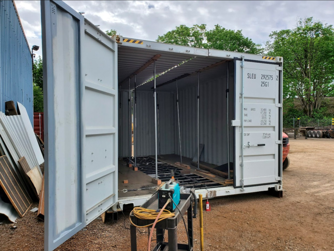 12ft wide high cube shipping container assembly