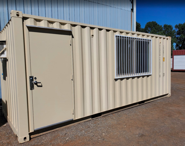 Modern container office with windows