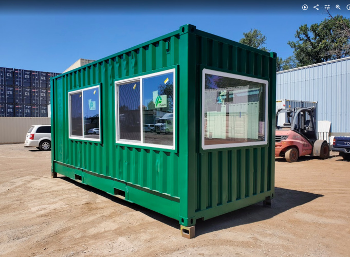 Retail container with display windows